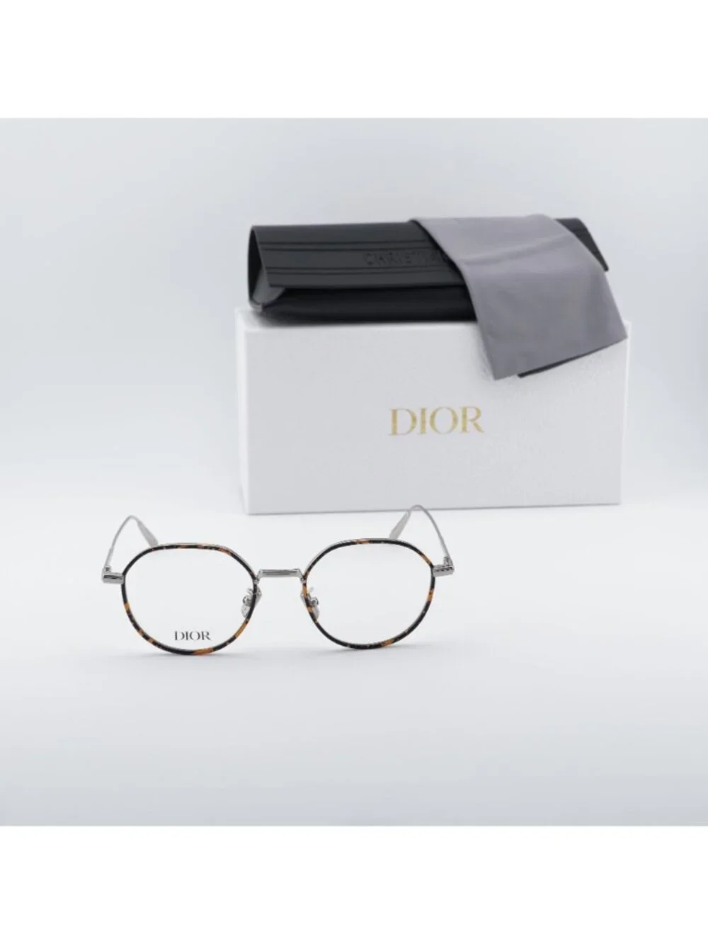 Dior DIORBLACKSUIT O R3U F500 Square Eyeglasses 49mm - Silver / Havana